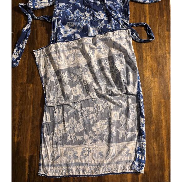 Ann Taylor Loft Women’s Small Petite Dress Midi Puff Short Sleeve Tie Waist - Picture 6 of 13